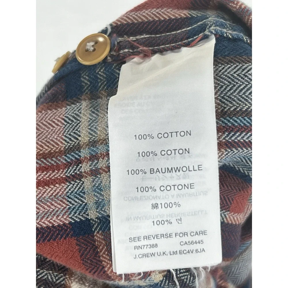 J Crew Sportsman Outfitter‎ Mens Size Small Red Plaid Button Up Long Sleeved